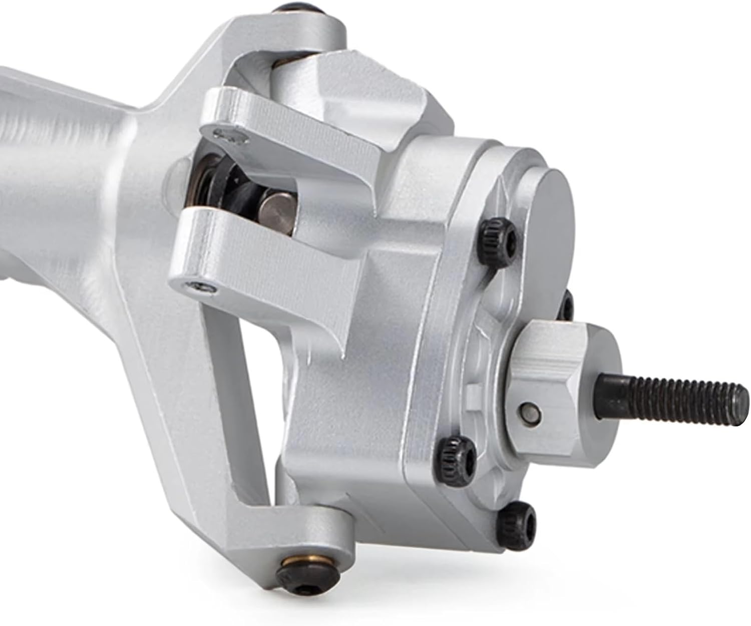 RC Axle Models For Axial For Capra 1.9 For UTB For LCG F9 1/10 CNC Aluminum Offset Portal Axle With Servo Mounts RC Crawler Chassis Model(Silver,1set)