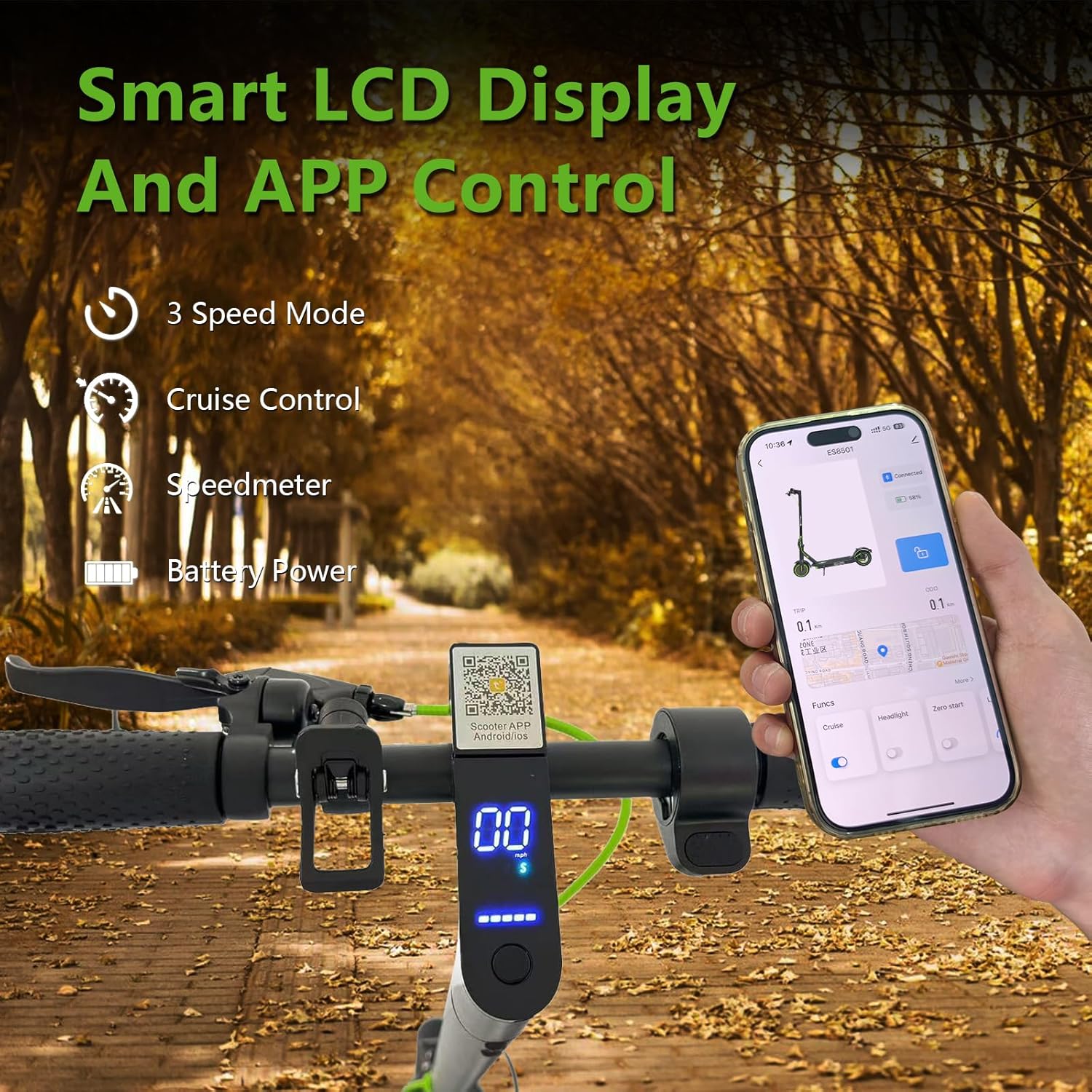 Electric Scooter for Adults, Folding E Scooter with 350W/500W Motor 19Mph Top Speed 18 Miles Long Range, 8.5