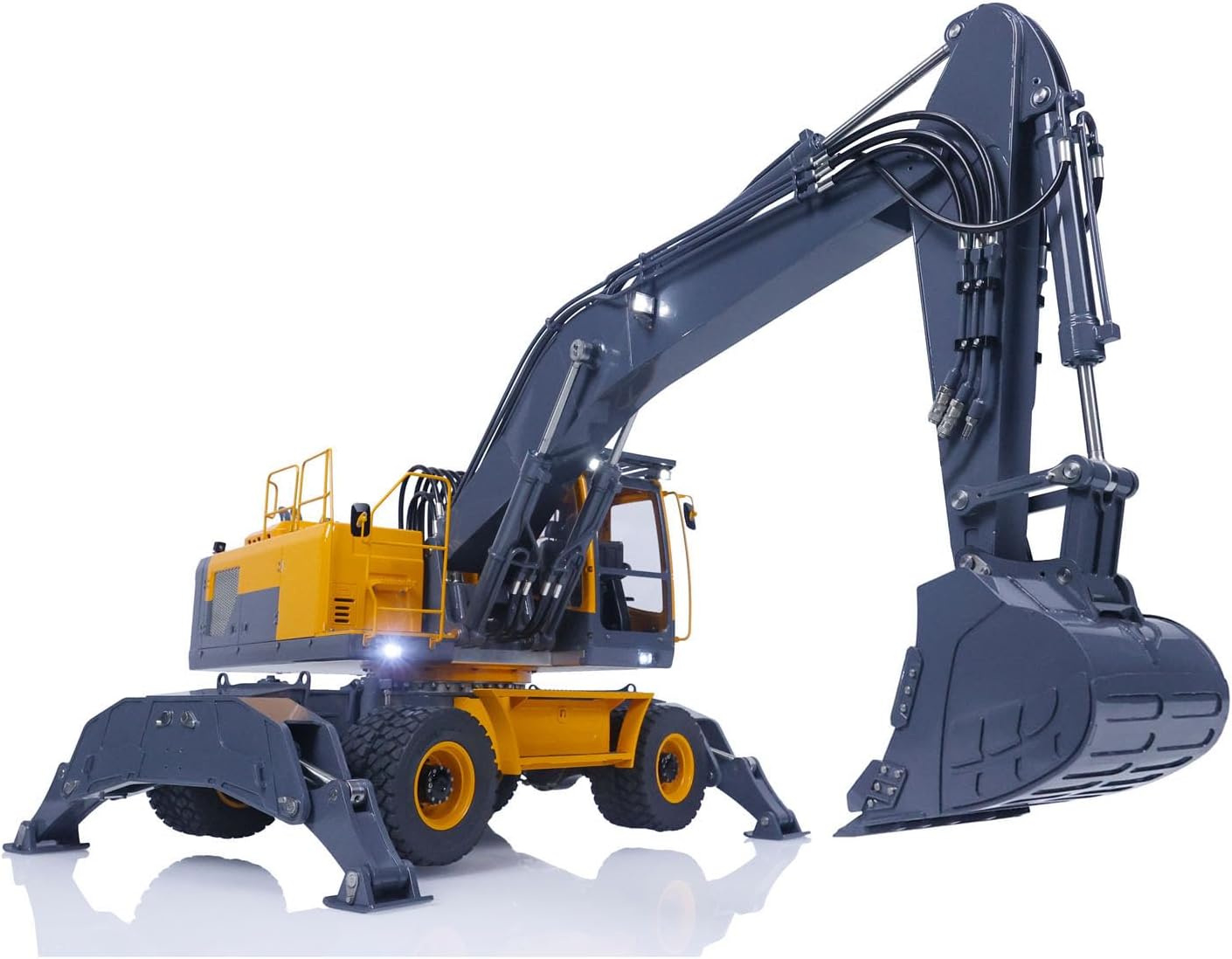 LESU 1/14 RC Model Metal Hydraulic Aoue ET30H Wheeled Excavator Motor ESC Servo Light Set​