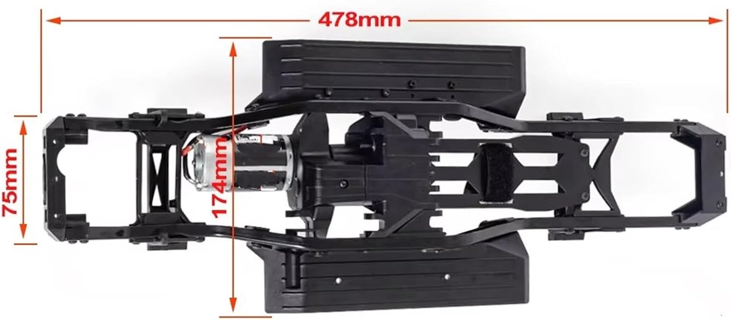 RC Car Parts for Traxxas for TRX4 D90 1/10 313mm Wheelbase Chassis Frame Set with 35T 550 Motor 2 Speed Transmission RC Car Rock Crawler Upgrade Parts(Chassis with Wheels)