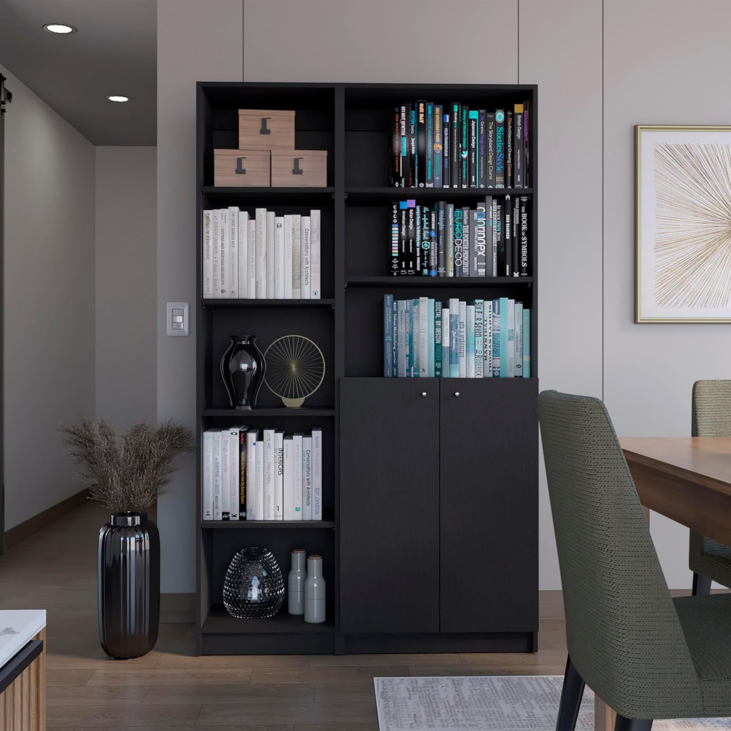 Benicabaly Maximize Small Spaces with Compact 2-Piece Bookcase Set, 42