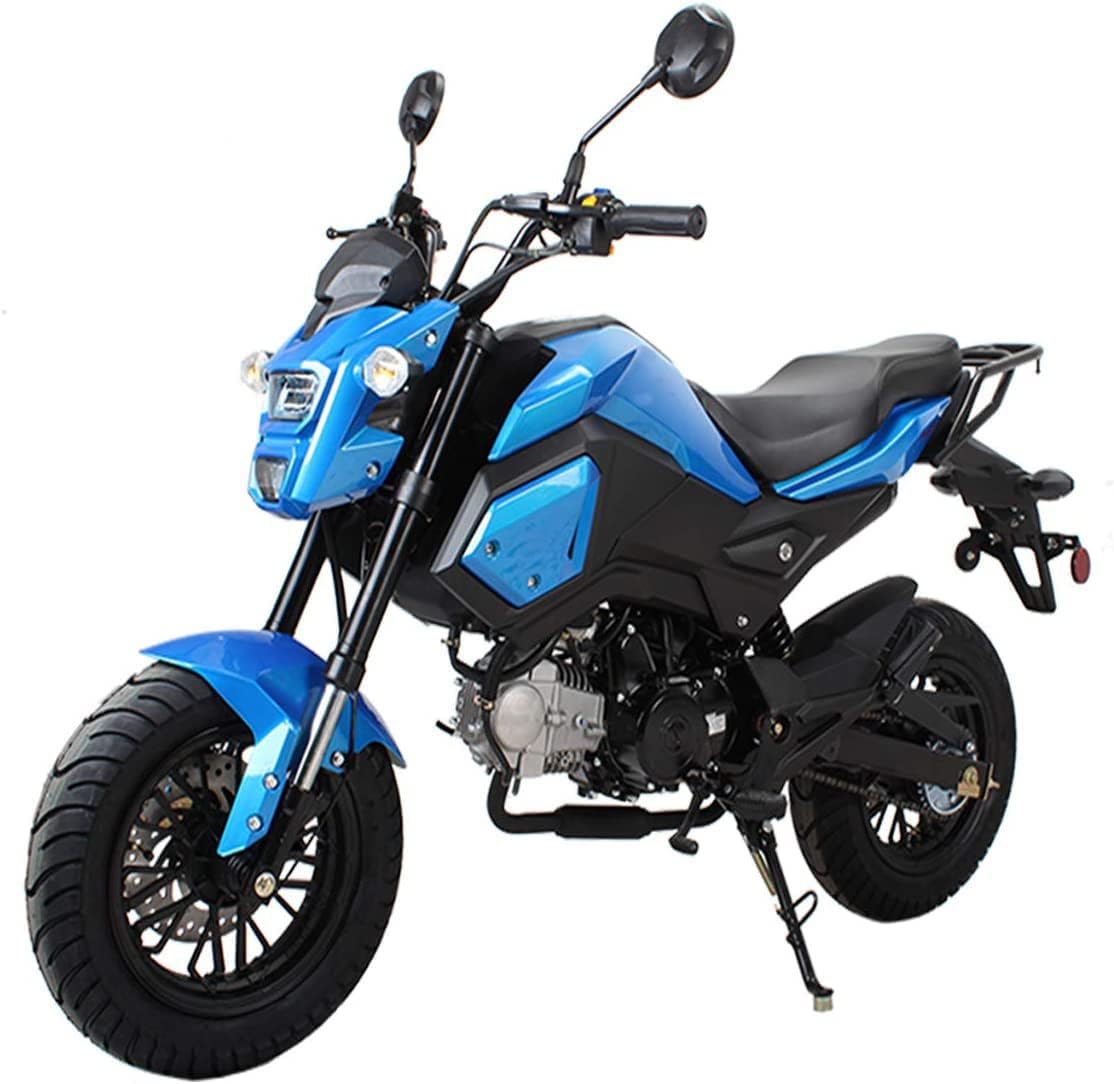 HHH 125cc Motorcycle Bike Vader 125 Dual Bike 125cc Scooter Gas Bike Adult Street Bike Street Motorcycle Big Headlights (Blue) (Factory Packaged)