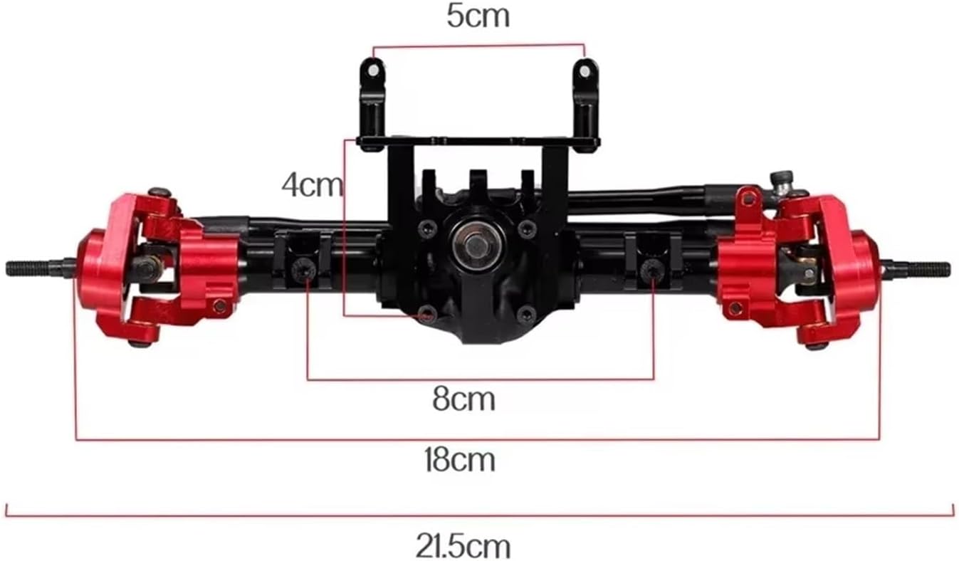 RC Car Parts Compatible with Axial for SCX10 II 90046 90047 1:10 RC Crawler Car CNC Metal Front Rear Axle with Protector Upgrade Parts(Front and Rear)