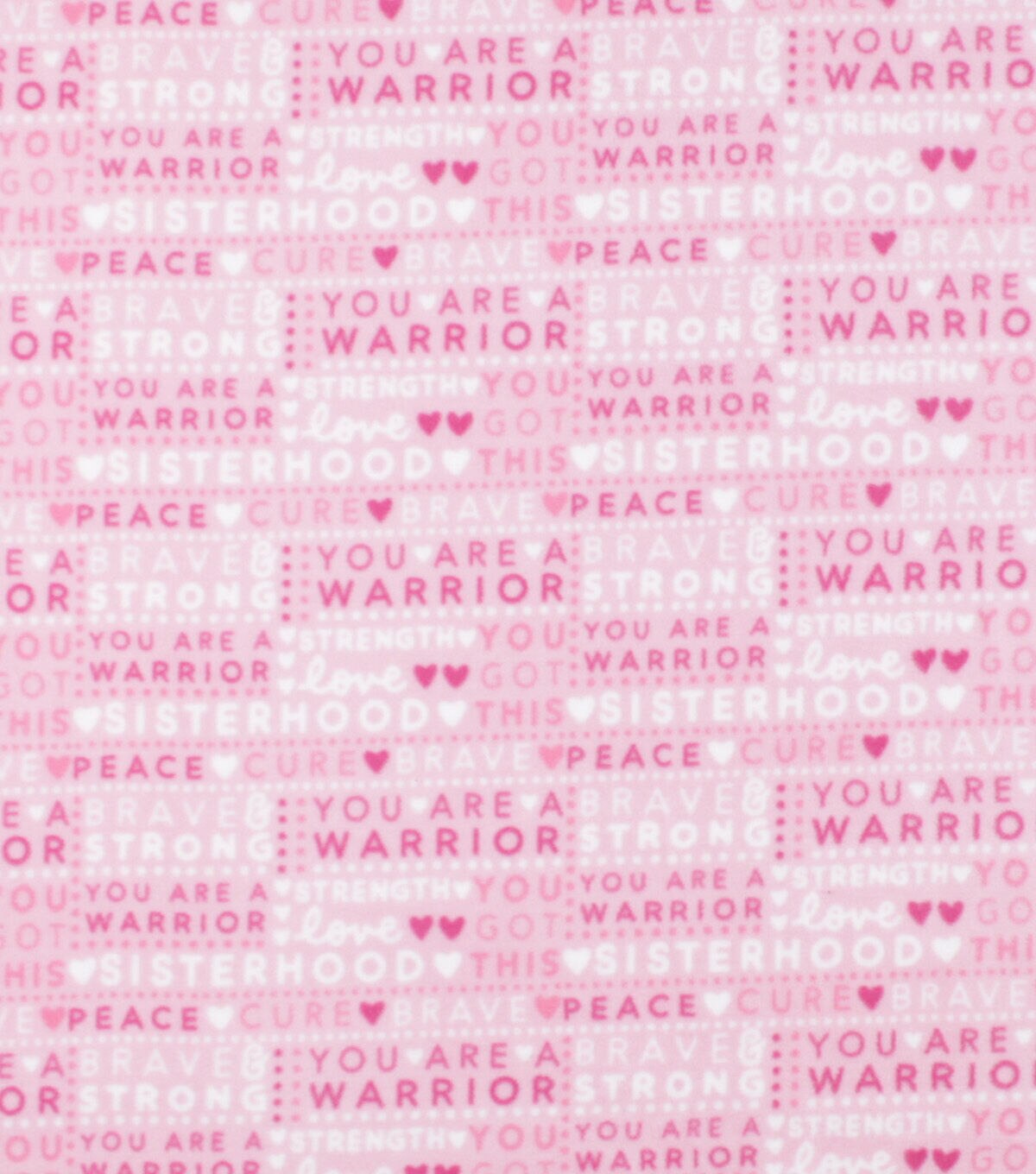 Pink Breast Cancer Awareness You Are A Warrior Anti Pill Fleece Fabric