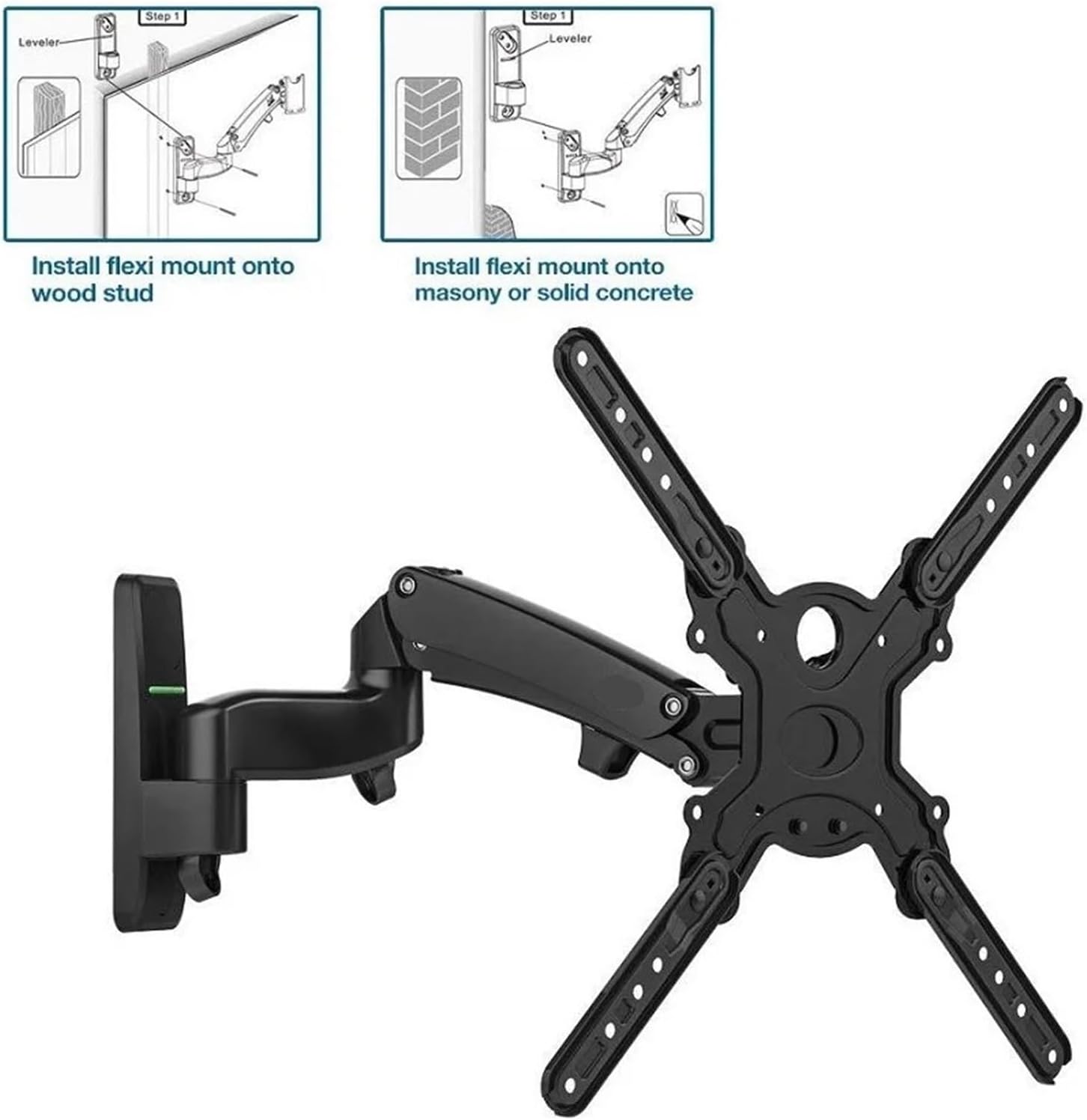 F300 F500 Full Motion Monitor Arm Wall Mount TV Mount with Adjustable Gas Spring for 24