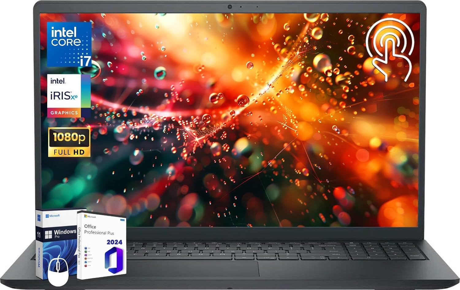 Dell Inspiron 15 3530 Touchscreen Laptop Computer, 15.6 Inch FHD Anti Glare Screen, Intel 10 Cores i7-1355U, 32 GB RAM, 1 TB SSD, Wi-Fi 6, Win11 Pro & MS Office Pro 2024 Lifetime License, Accessories