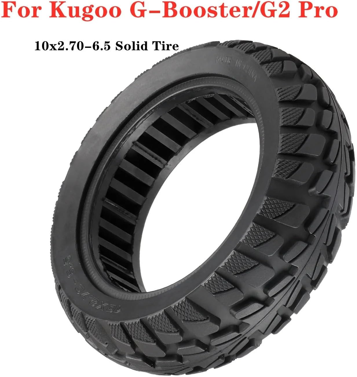 Motorized Scooter 10x2.70-6.5 Cross-Country Solid Tire for Kugoo G-Booster/G2 Pro Electric Scooter Front Rear Wheel 10 * 2.7-6.5 Tyre Accessories Motorized Scooter