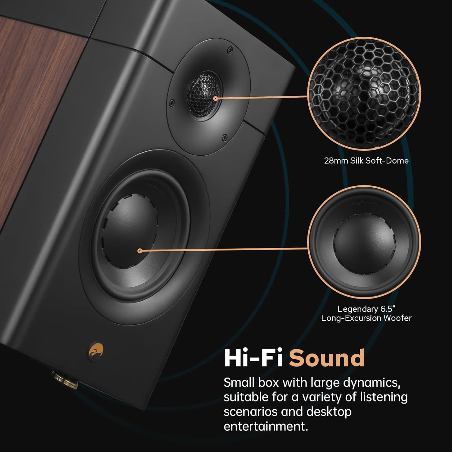 HiVi-Swans D3.1 MKII Passive Bookshelf Speakers, 6.5