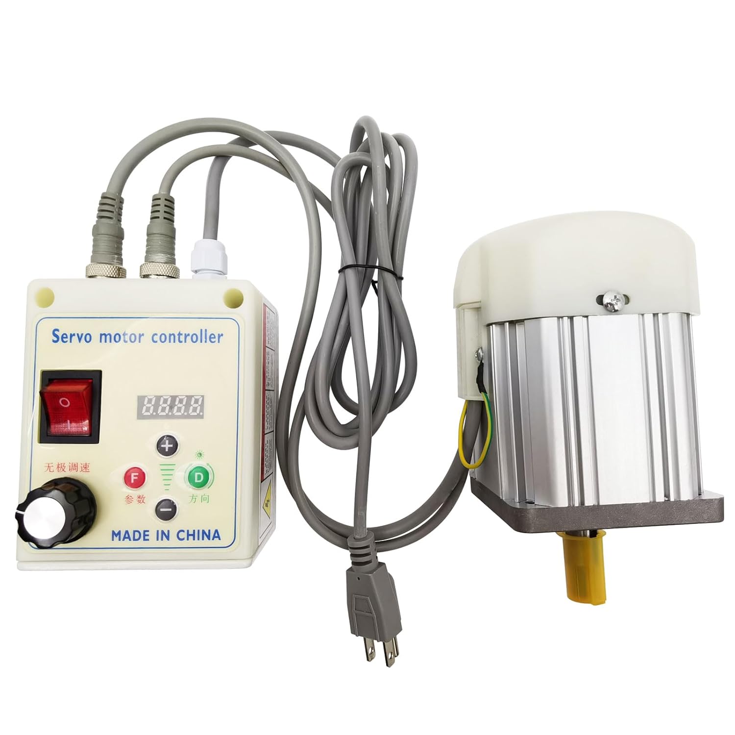 INTBUYING 110V Brushless Servo Motor Set Controller Driver 1100W Brushless Motor with Controller Servo Motor for Woodworking DIY