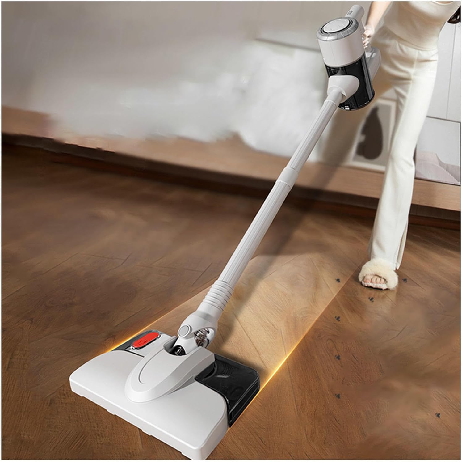 Lightweight Cordless Cordless Wet Dry Vacuum Cleaner 5 in 1, 18Kpa, 8000mah Battery, Vacuum Cleaner for Home All in One Portable Vacuum Cleaner for Hardwood Floor/Carpet/Pet Hair/Car,White