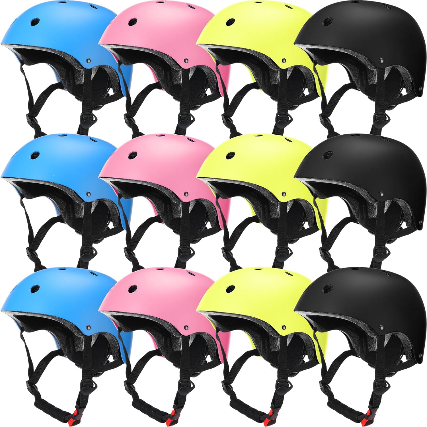 Kingdder 12 Pack Kids Bike Helmets Bulk, Adjustable CPSC Certified Toddler Skateboard Helmet Kids Ages 3-8 Years Old Boys Girls for Child Preschool Skateboard Bicycle Scooter Cycling