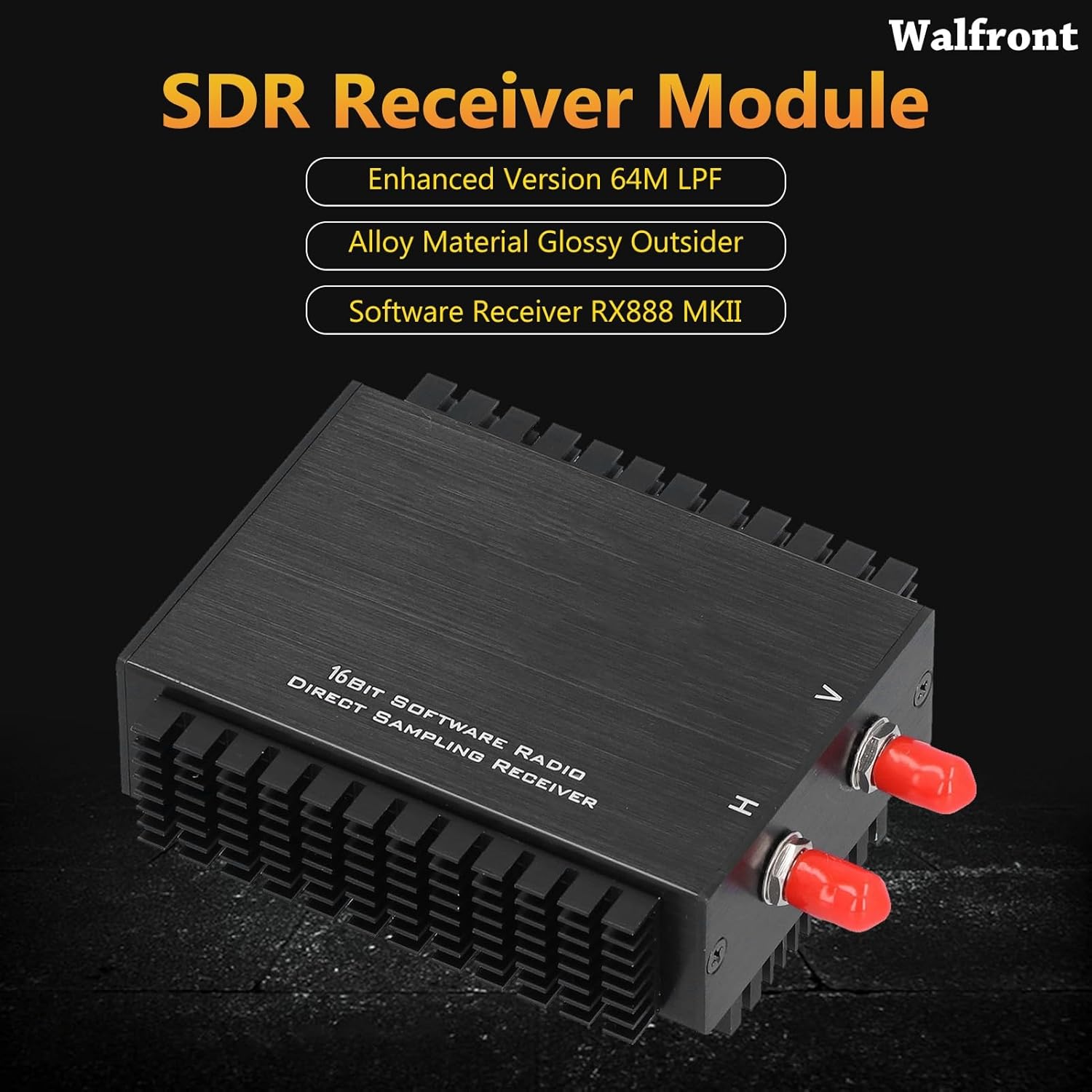 Software Radio Receiver SDR Module Transceivers Receiver RX888 MKII Aluminum Enclosure 1kHz-64MHz ATT VGA Adjustment -10dB to +33dB