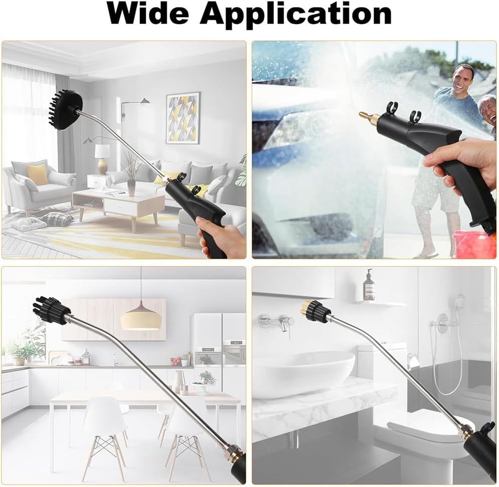 Handheld Steam Cleaner, 2500w High-Pressure Steam, 1500ml Large Water Tank, 6 Adjustable Steam Levels, Multi-Scene Cleaning Brush Head (Green)