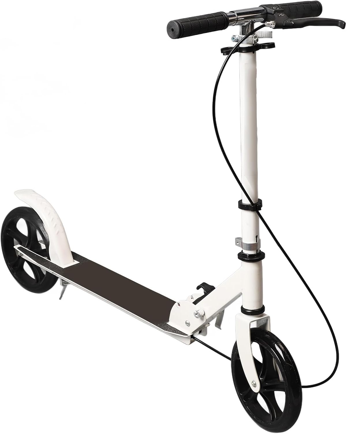 Generic Adjustable Scooter, Foldable Kick Scooter for Adults Teens with Handbrake, Anti Slip Shock Absorption, Load 150kg, Aluminum Stainless Steel