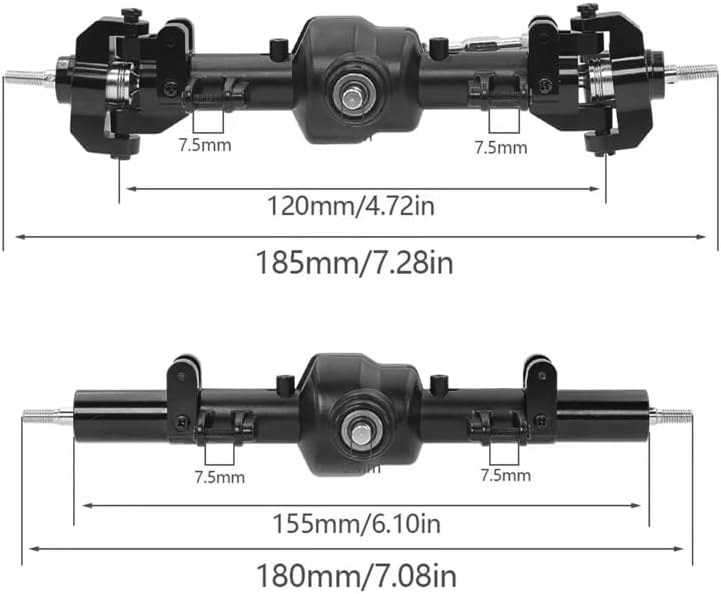 RC Axle Models For MN For MN128 1/12 Aluminum Alloy Front Rear Axle Differential Assembly RC Car Upgrade Part Model Accessory(Red)