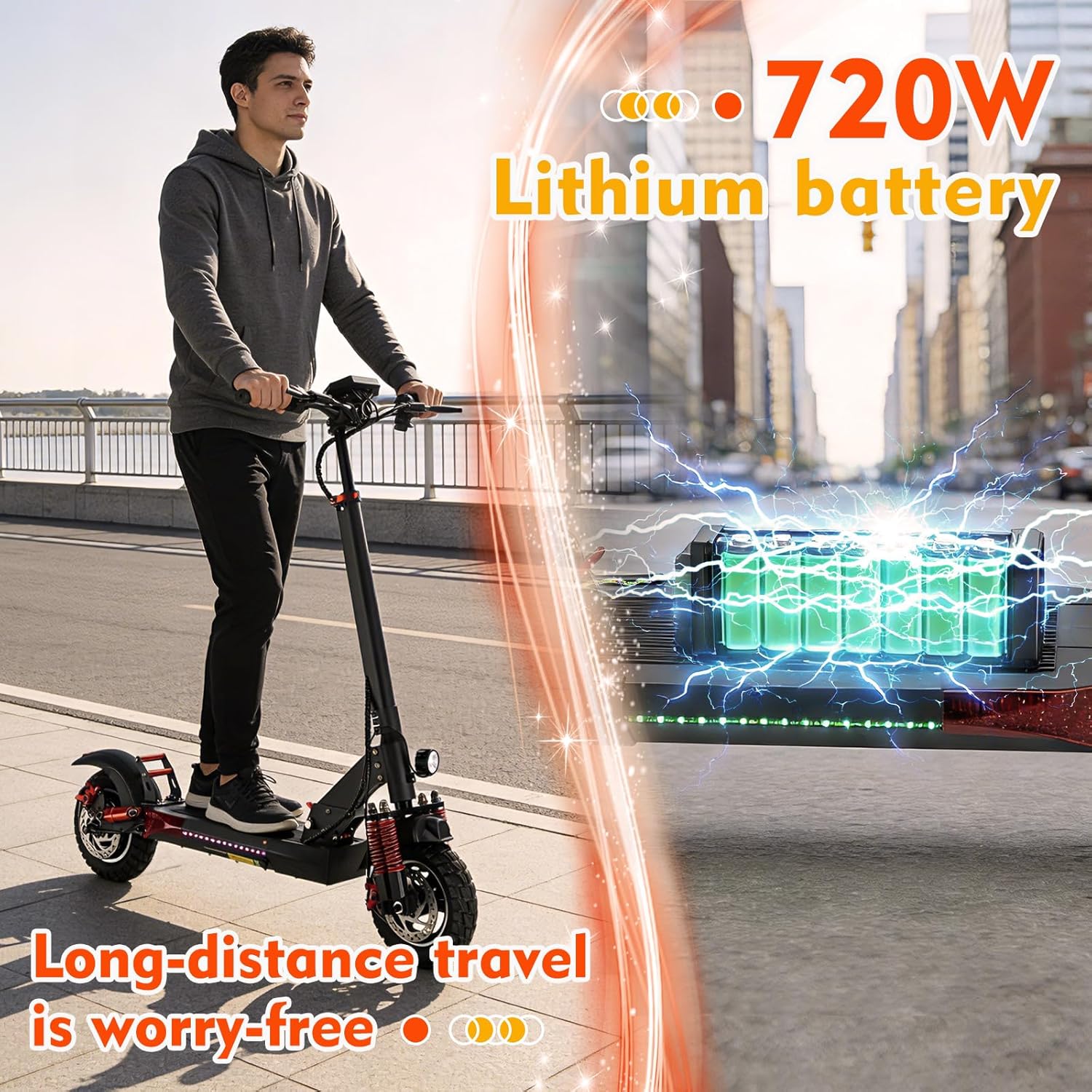 Electric Scooter for Adults 800W Motor 22 Mph 34 Miles RangeFast Speed Heavy Duty 264 lbs 10 inch Off Road Foldable e Scooter Mobility e Scooters for Girls Men Teens