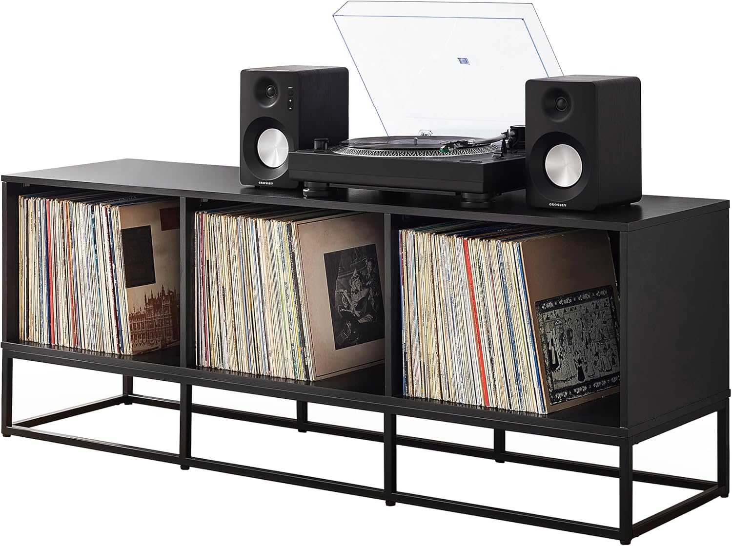 Crosley Furniture Enzo Large Vinyl Record Storage TV Stand and Entertainment Center