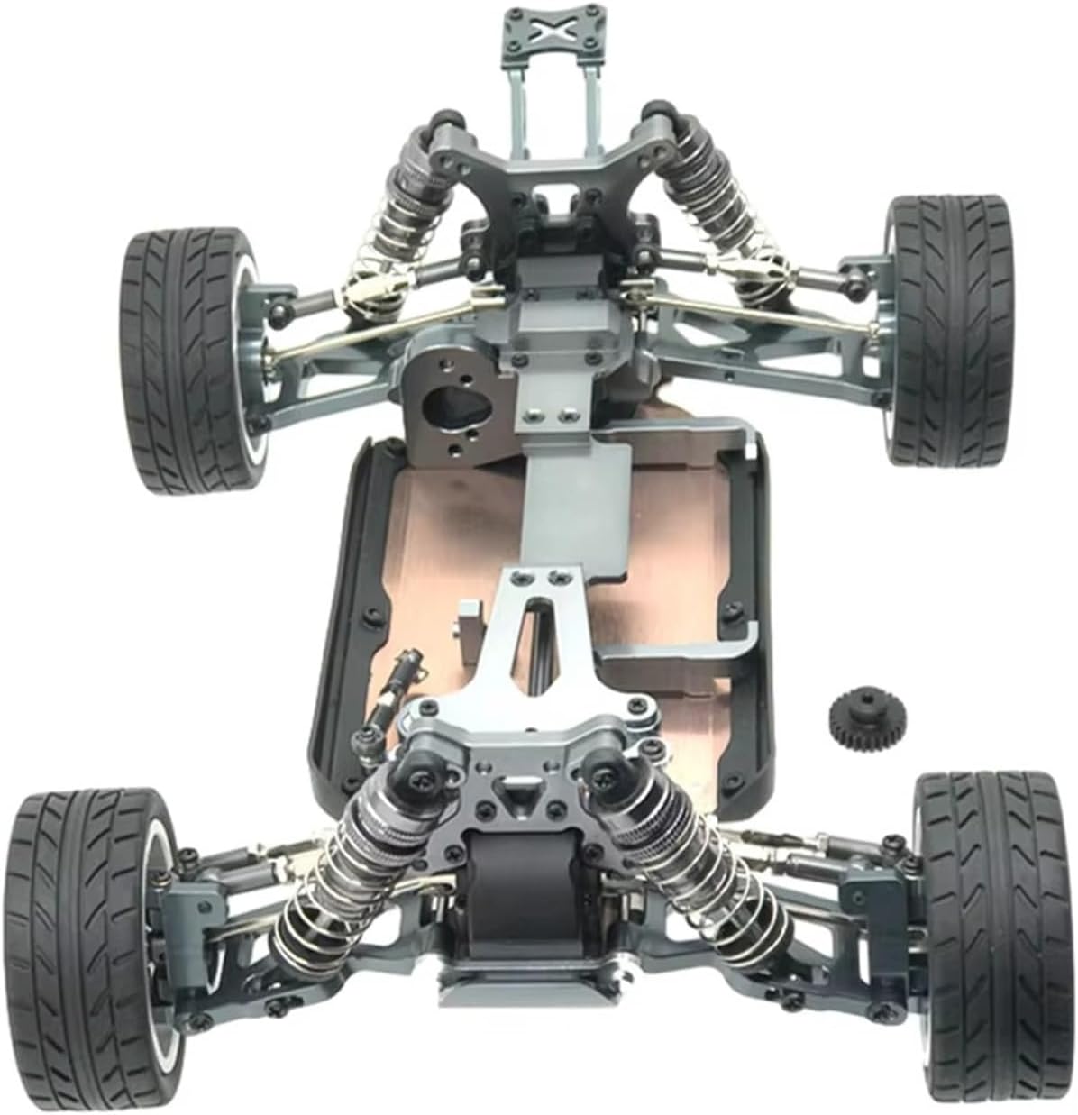 RC Car Accessories Compatible with Wltoys 144001 1/14 RC Car Part Accessories 1pcs Aluminum Alloy Precision for Chassis Frame(Gray)