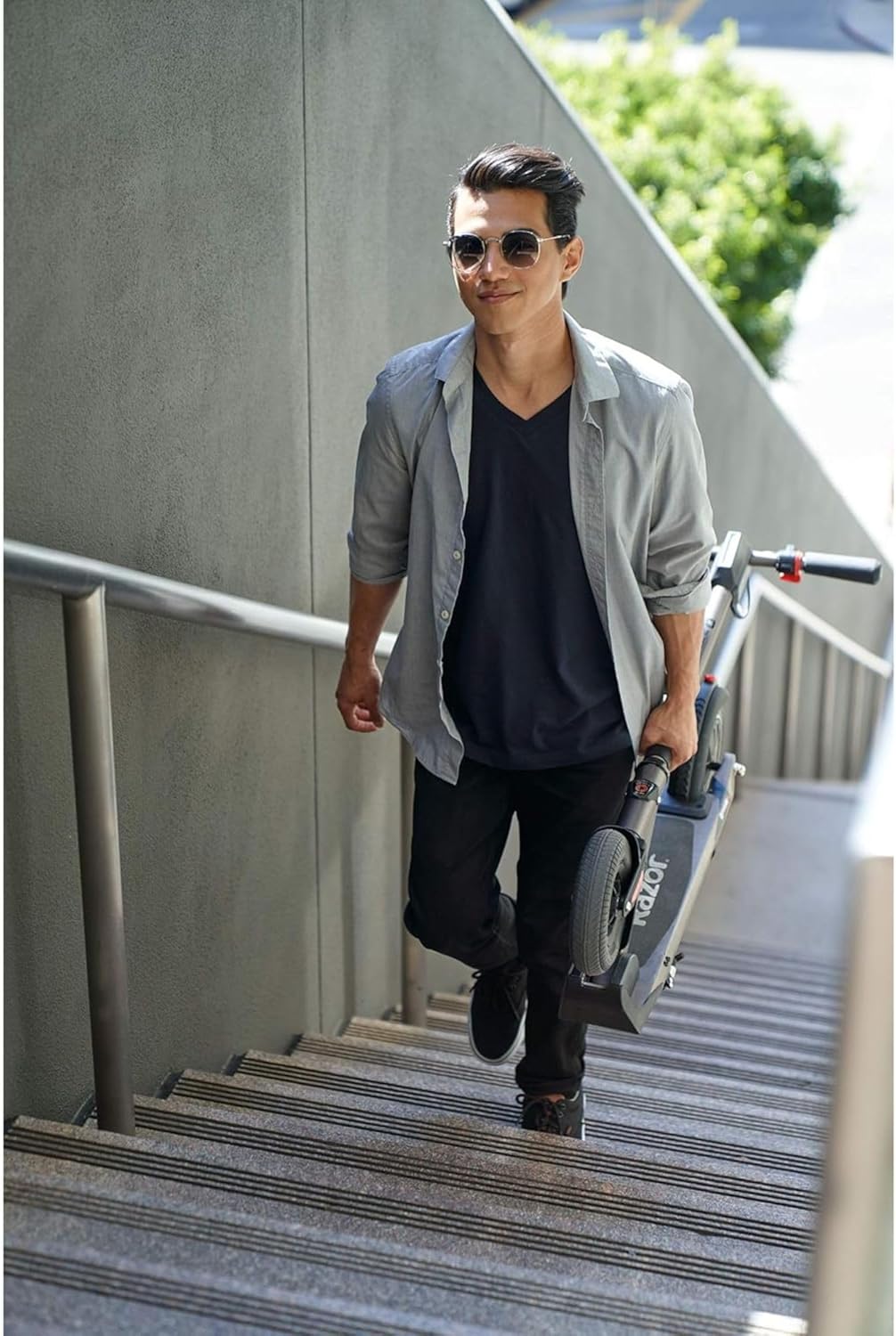 Razor Electric Scooter for Adults, Motor with 3 Speeds, up to 18 MPH, Foldable Lightweight Design with LED Display Lights