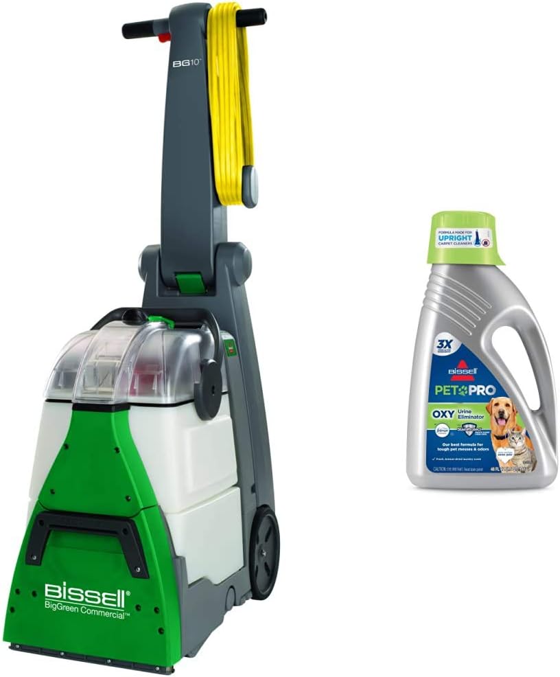 Bissell BigGreen Commercial Deep Cleaning 2 Motor Extractor + Bissell Professional Pet Urine Eliminator Carpet Cleaner