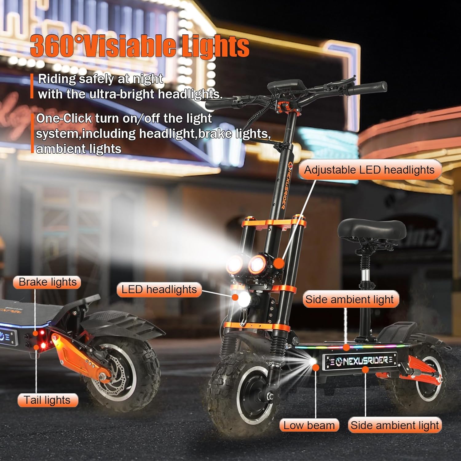 Adults Electric Scooter 6000W Dual Motor Up to 58 mph, 60 Miles Range, 60V35Ah Battery, C-Type Dual Suspensions 11