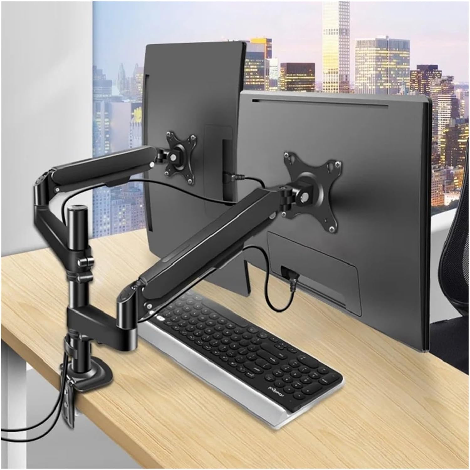 17-30 inch full dynamic height dual monitor desktop stand gas spring LCD TV stand ergonomic stand clip-on stand PC H22