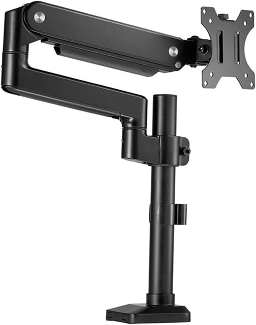 Computer Monitor Stand arm T8-1B Desktop Simple Screen Desktop Non-Hole Universal Rotating Telescopic Bottom(Black)