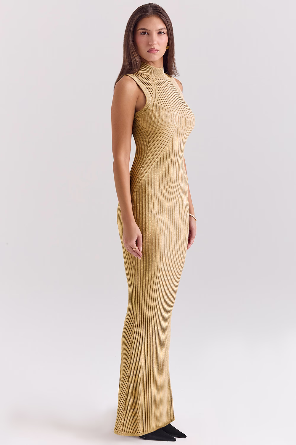 Gold Metallic Maxi Dress