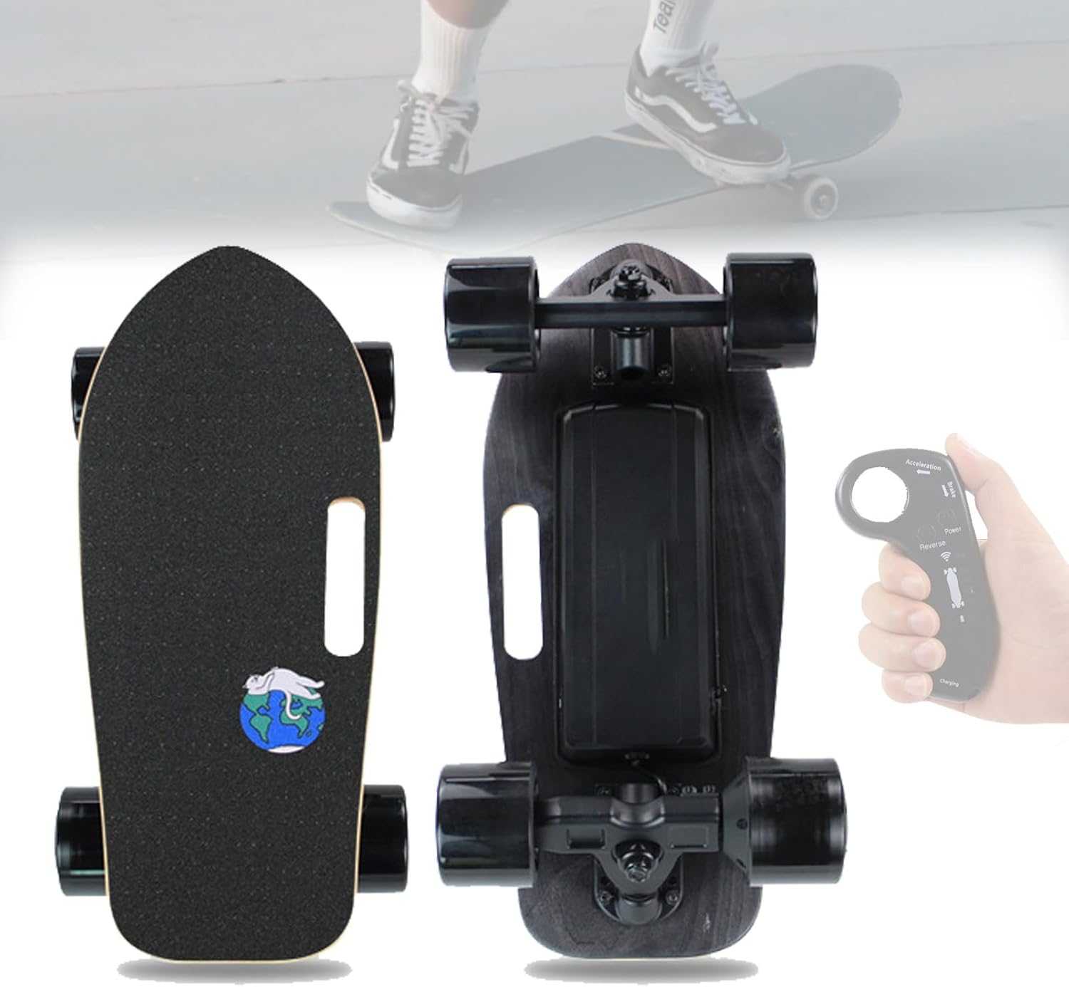 Skateboard 8km, 7-Layer Maple Deck,Smooth Braking,with Shock Absorption Wheels,Carry Handle,for Beginners,