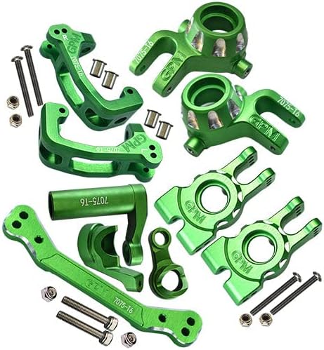 Aluminum Upgrade Combo Set A (C-Hubs + Knuckle Arms + Steering Assembly) For Traxxas 1/8 4WD Sledge Monster Truck 95076-4 - Green