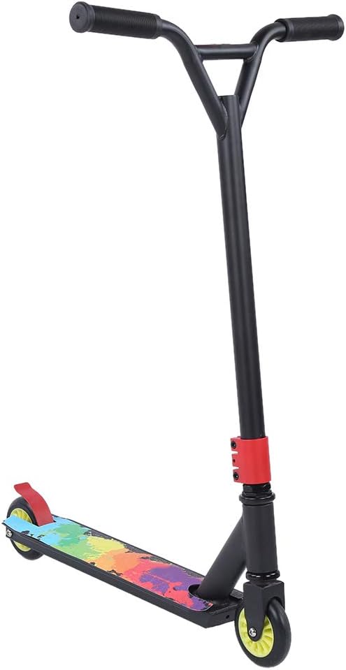 Lightweight Portable Stunt Scooter, Adult Scooter Set with Aluminum Alloy Wheels, Elastic PU Wheels and ABEC 7 Bearings, Black Scooter for Commuting, Travel and Adventure