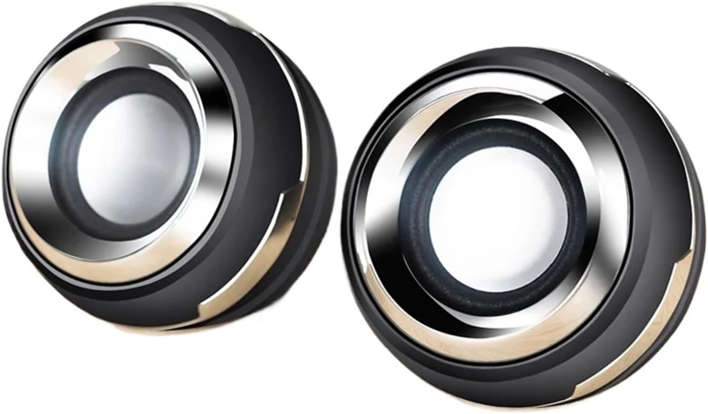 JSEIAJB 1 Pair Wired Mini Computer Speakers Horns for Laptop Desktop Phone 6W Powerful Audio Multimedia Loudspeaker(D)