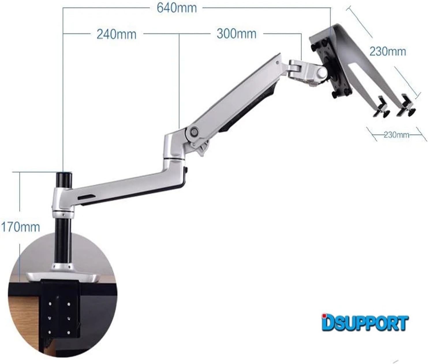 Aluminum Alloy Desktop Extra Long Arm Dual-purpose Laptop/Monitor Stand Full Motion Laptop Stand 8012-T