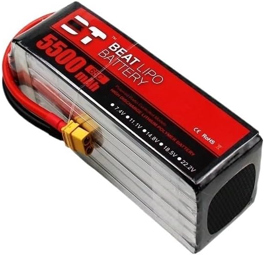 for 5500mAh 6S 22.2V 65C T/XT60 LiPo Battery for RC Quadcopter Helicopter for FPV Racing Drone 6s Rechargeable(5500mAh XT60 Plug)