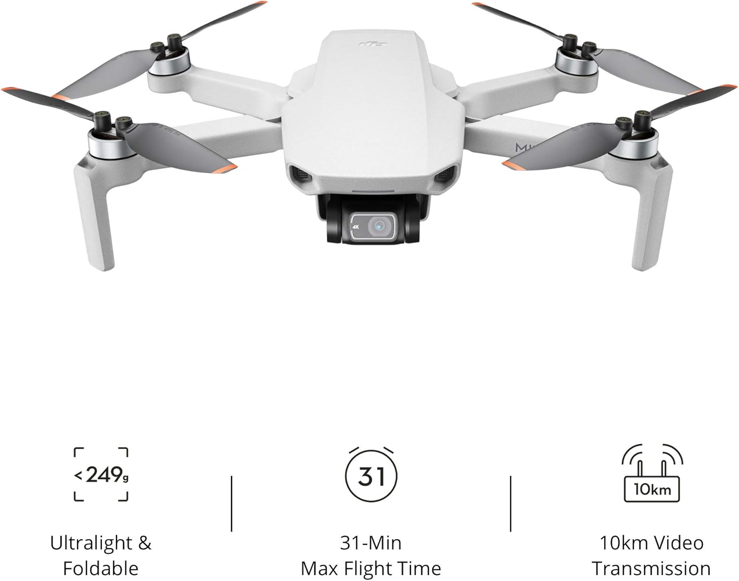 DJI Mini 2 Ultralight and Foldable Drone Quadcopter, 3-Axis Gimbal with 4K Camera, 12MP Photo, 31 Mins Flight Time, OcuSync 2.0 10km HD Video Transmission, QuickShots, Gray (Renewed)