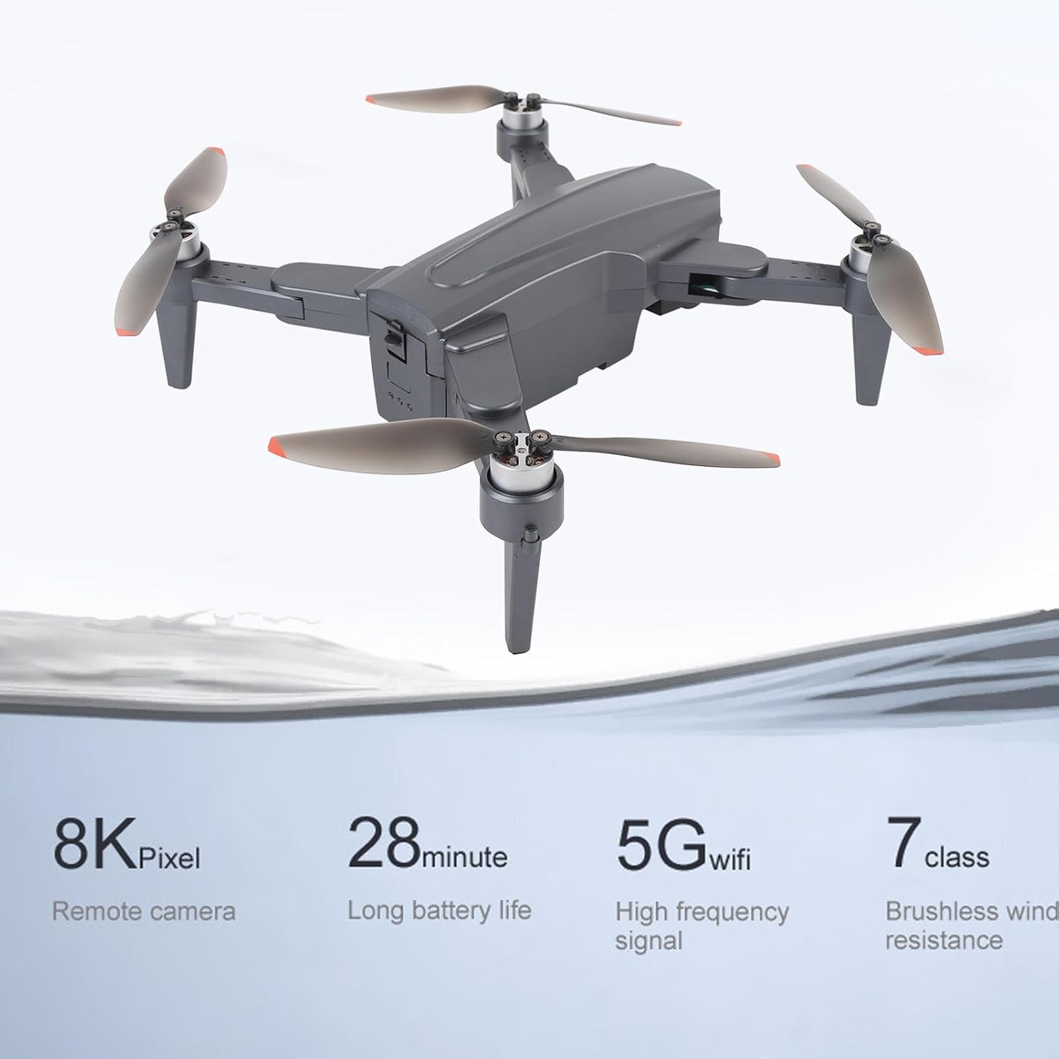 3 Axes Brushless Motor Drone with 2560x1440 Dual Camera, WIFI FPV Foldable RC Quadcopter, 4 Way Obstacle Avoidance, Optical Flowing Hovering, APP Control (3 Batteries)