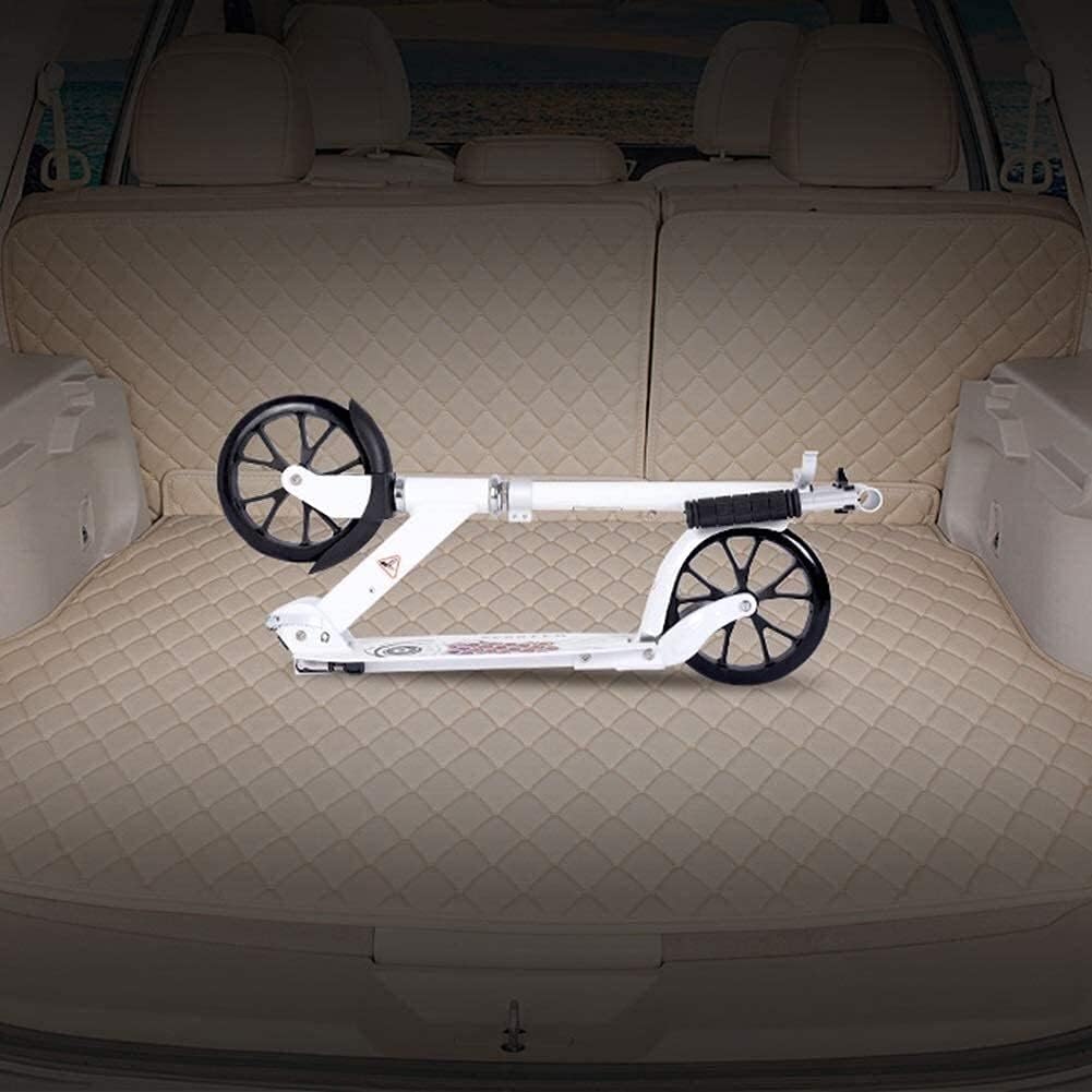 Scooters Kick Scooter for Adults Kids Big Wheel Kick Scooter for Adult/Teens Folding Adjustable Commuter Scooter with Rear Fender Brake for Women Men Non-Electric 100kg Capacity (Color : Red)