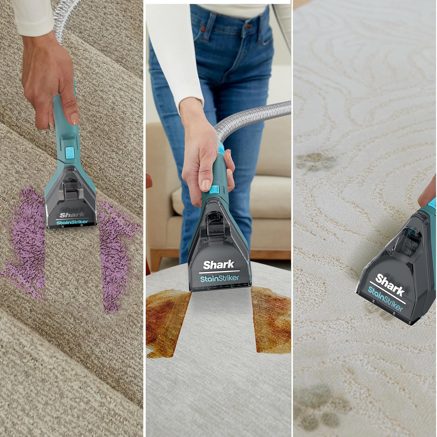 Shark R-EX205 CarpetXpert Carpet, Area Rug & Upholstery Cleaner with StainStriker, Built-in Spot & Stain Cleaner, Teal - Certified , EX200 Series (Renewed)