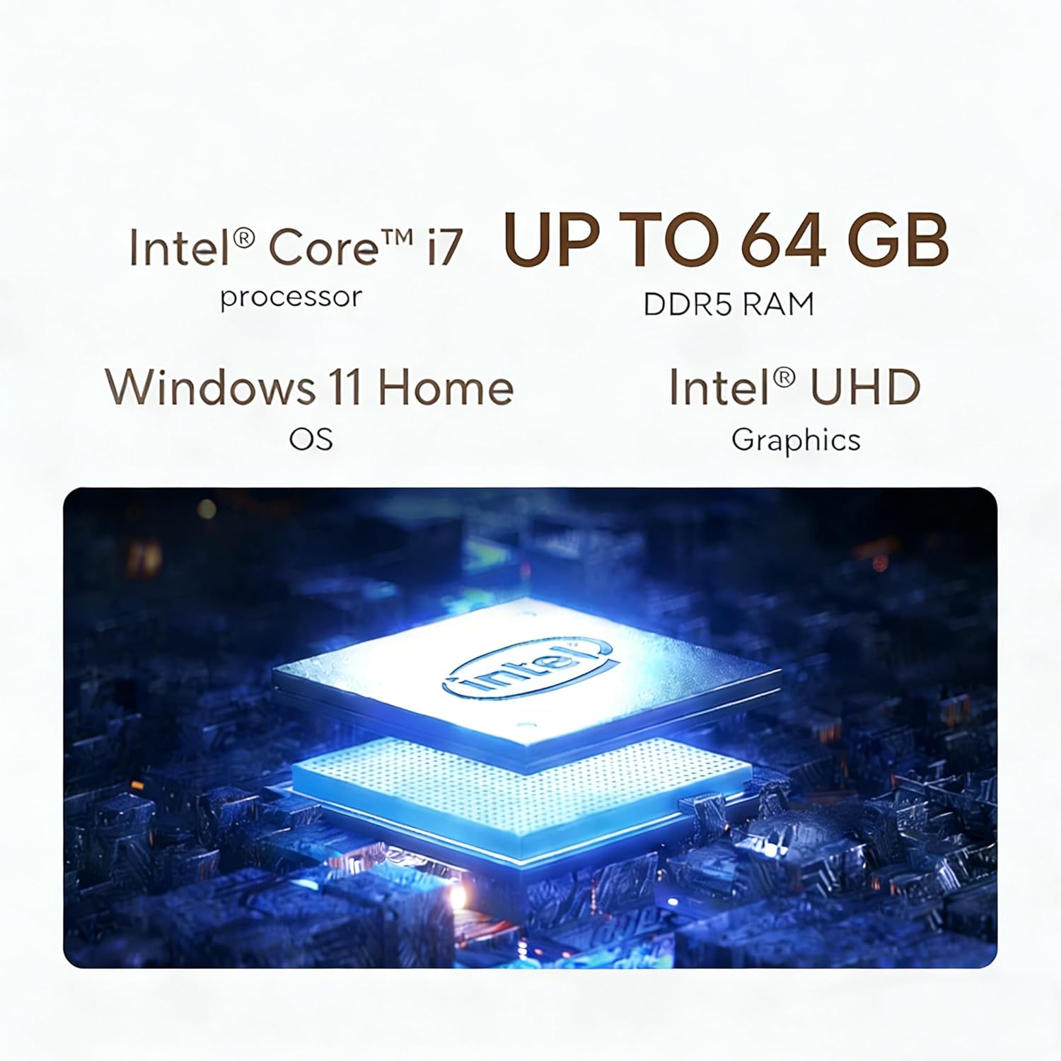 ASUS V500 Mini Tower Desktop Computer | Intel Core i7 13620H (10 Cores, 24MB Smart Cache, Up to 5GHz) | 64GB DDR5 RAM, 2TB PCIe SSD | WiFi 6, Bluetooth 5.4 | Intel UHD Graphics | Wired KB & Mouse