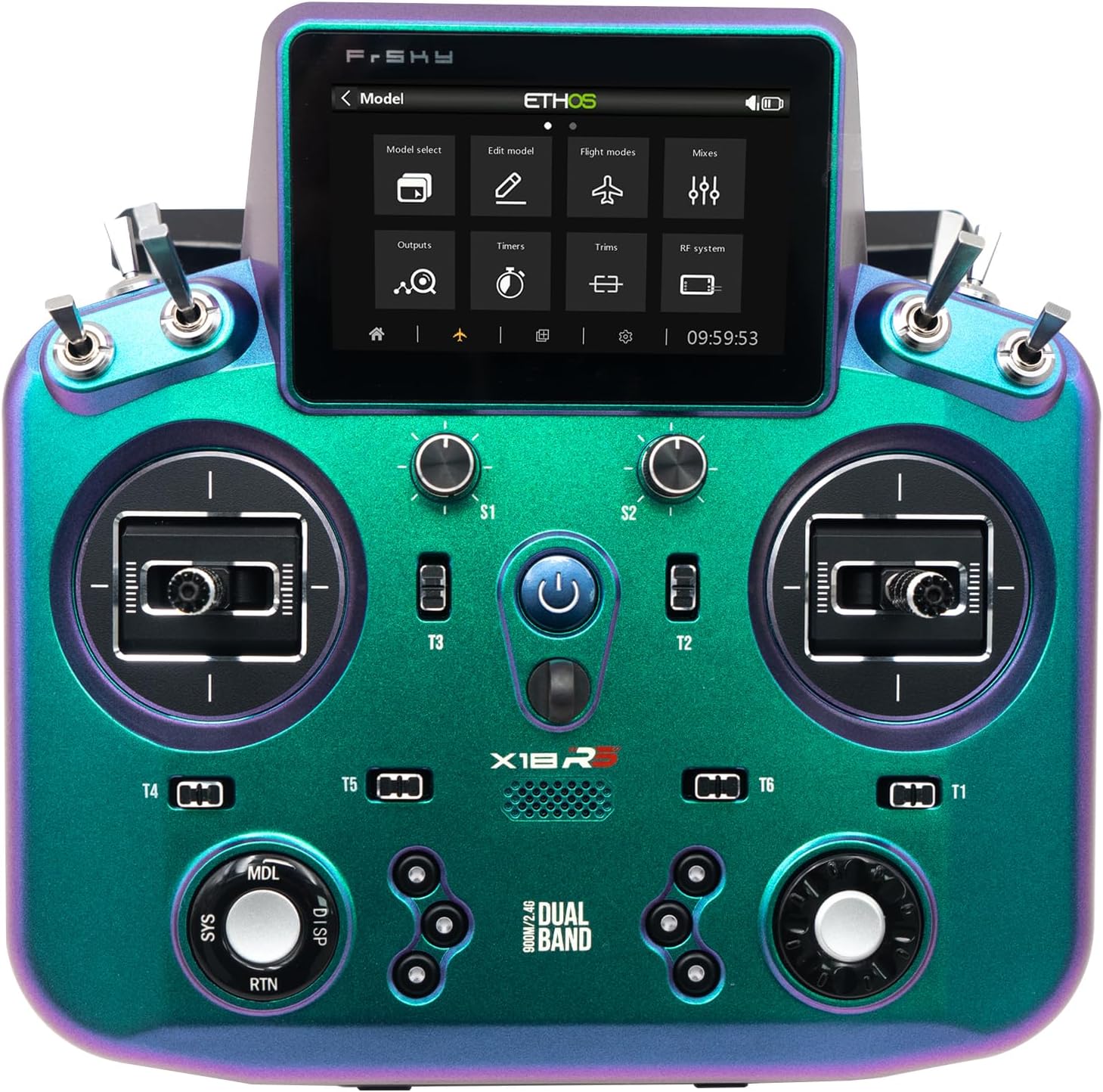 FrSky Tandem X18RS TD-ISRM RS RF Module, Dual-Band 900M/2.4G, Built-in 6-axis Gyroscope Sensor, 24CH Radio TX, Aircraft Radio for RC Helicopter, FPV Drone (Chameleon (FR-03010241))