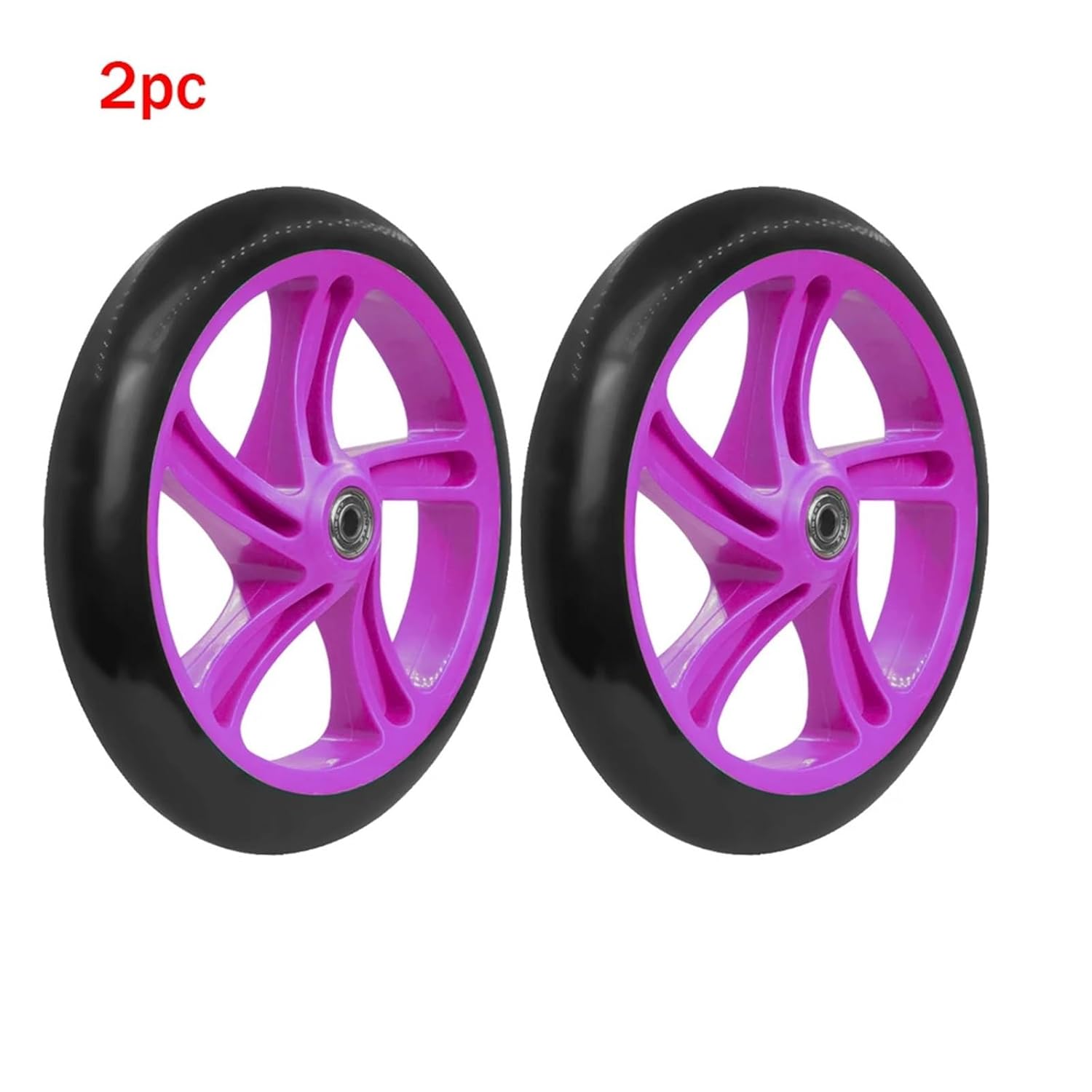 2 PCS Solid Wheel 200mm Scooter Kick Scooter with ABEC 7 Bearing Wheel Replacement Scooter Wheels(Clear)