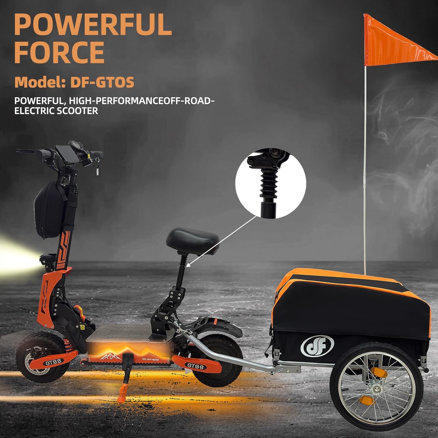DOF 60V 27AH Electric Scooter for Adults, 5600W Dual Motor Commuter with 50MPH Speed & 40 Miles Range,11