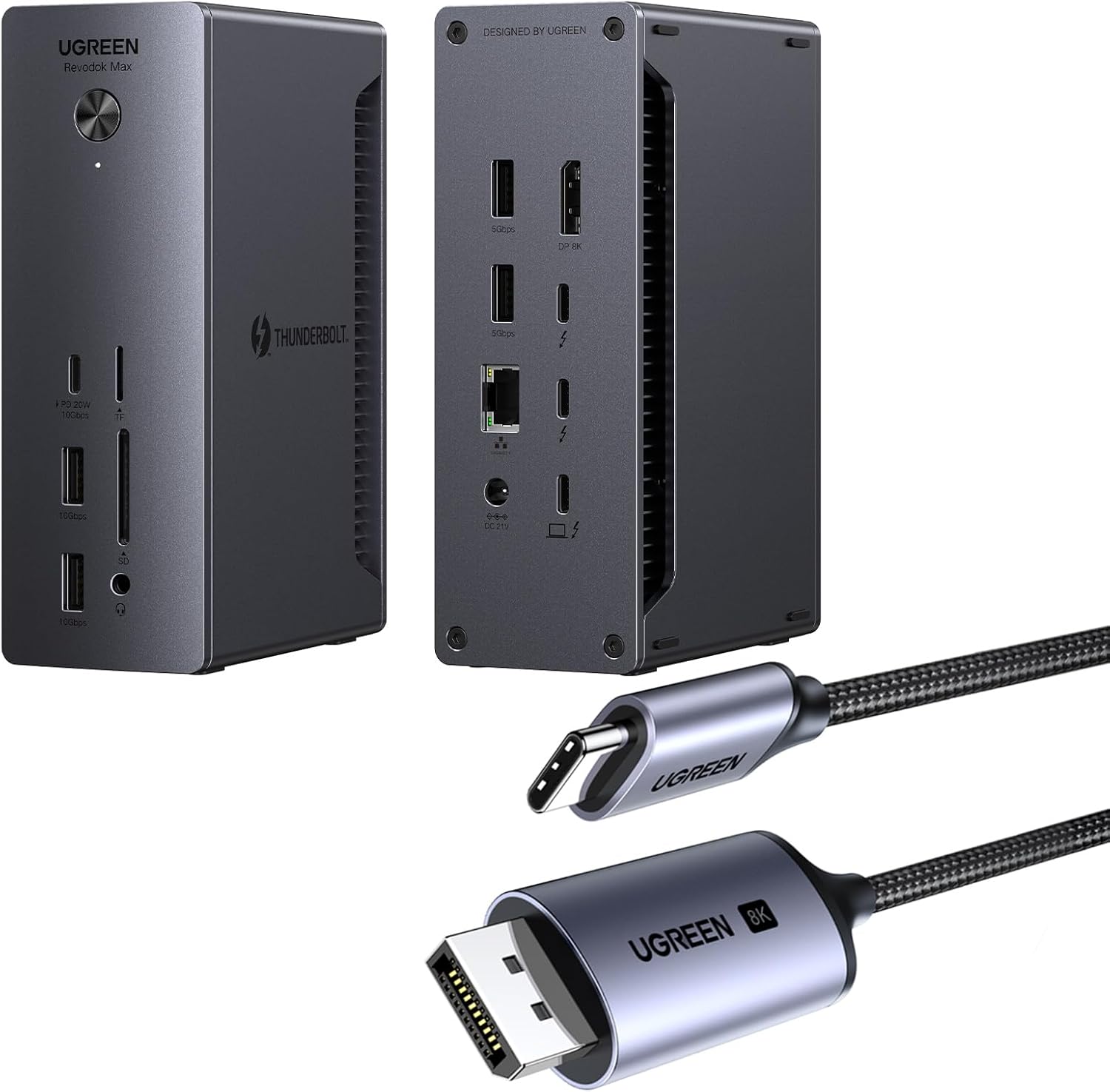 UGREEN Thunderbolt 4 Dock Bundle with UGREEN USB C to DisplayPort 1.4 Cable