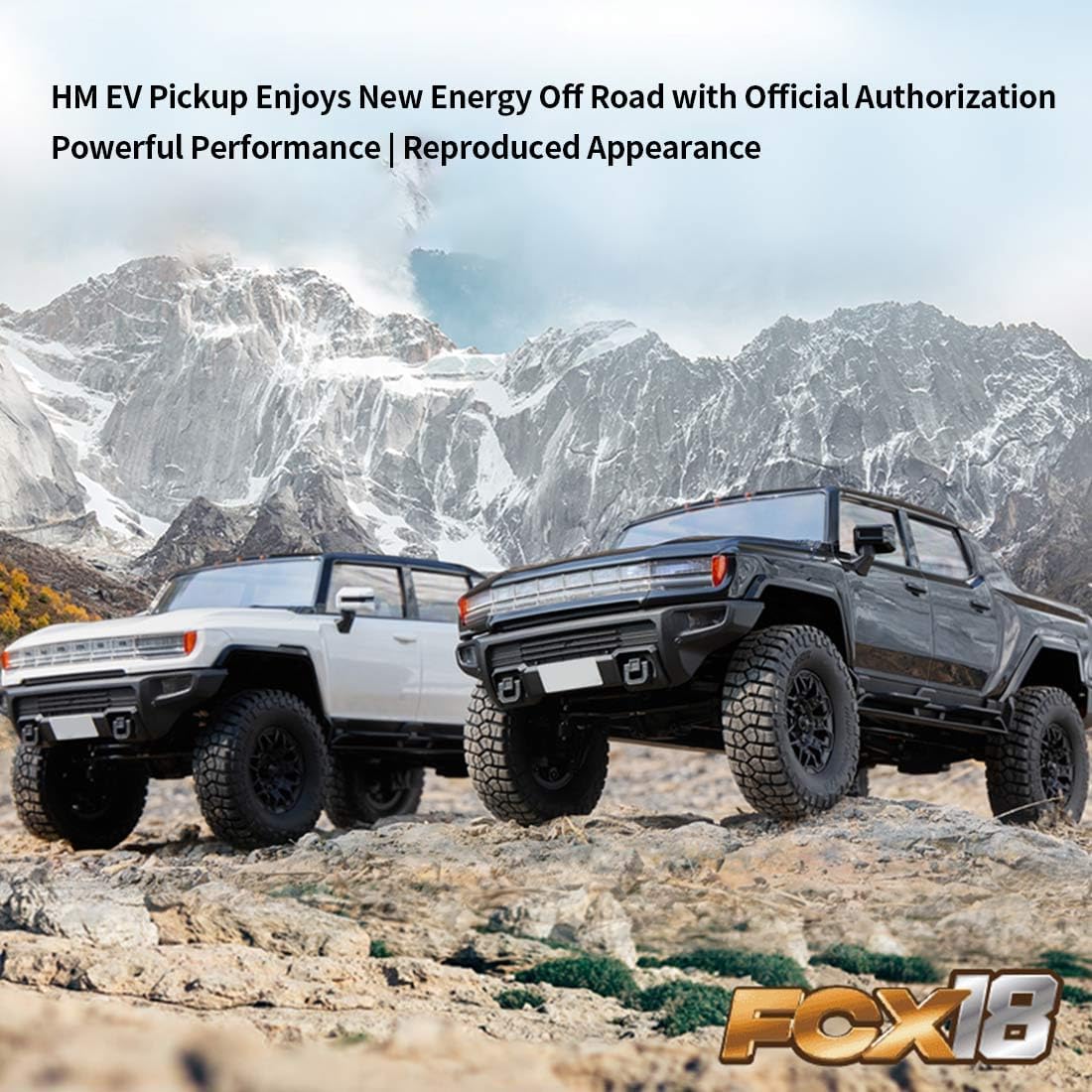 Off-Road RC Car, FMS 1/18 2.4G RC Electric Brushed Climbing Vehicle Model with Two-Speed Transmission and Metal Axle EV Shell, Idea Vehicle Gift for Adults and Teens (RTR Version/White)