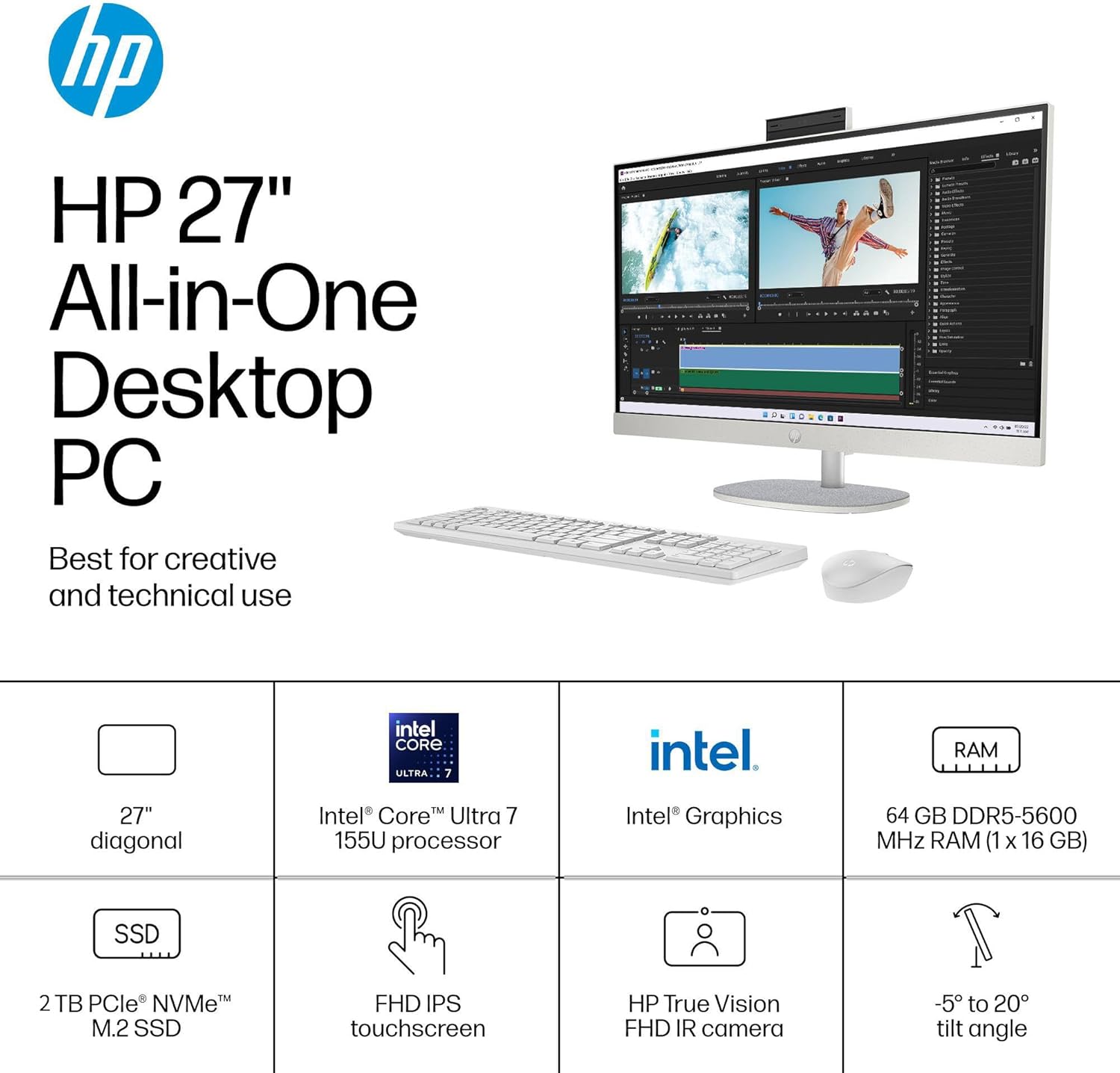 HP 27 All-in-One Desktop Computer, 27