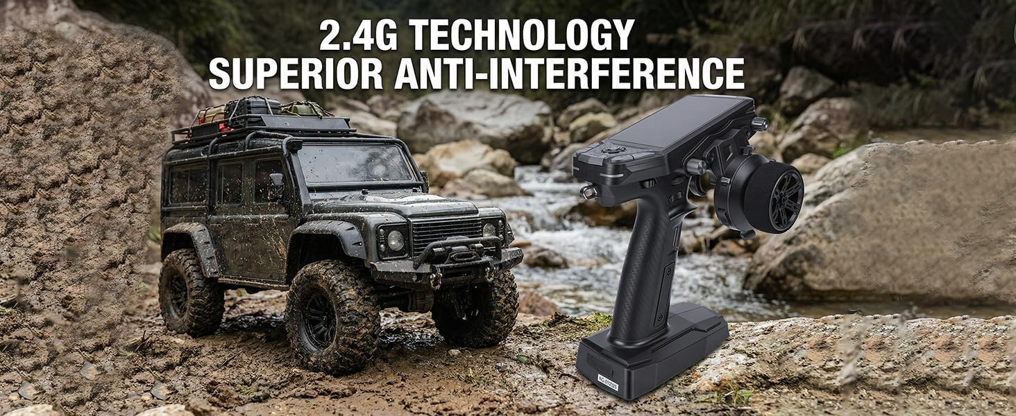 TARSHYRY RC Transmitter with, 3.5 Inch Color IPS Screen 11 Channel 2.4G Remote Controller, with Dual Antennaes and GPS Feedback, for RC Cars Boats (Black)