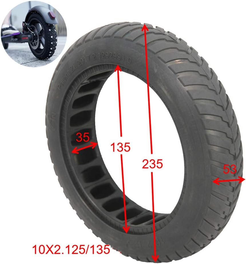 Electric Scooter Tires, 10X2.125 Non-Slip Wear-Resistant Tires, Explosion-Proof Hollow Shock Absorption, Maintenance-fre