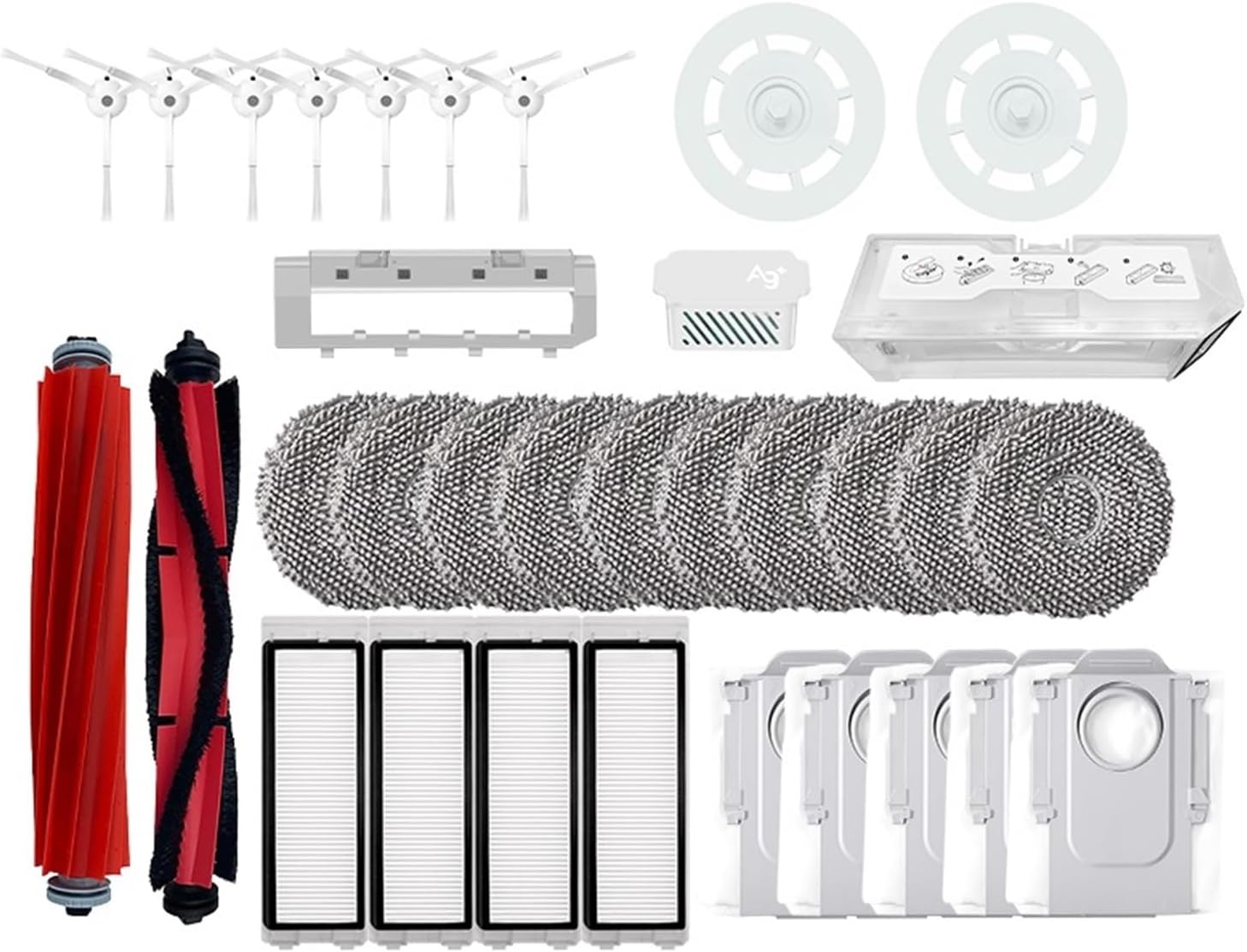rqhdd Vacuum Attachment Compatible with Roborock Q Revo / P10 A7400RR Robot Vacuums Cleaner Accessory Mop Dust Bag Main Side Brush Filter Compatible with Vacuum Cleaner Parts(33PCS)