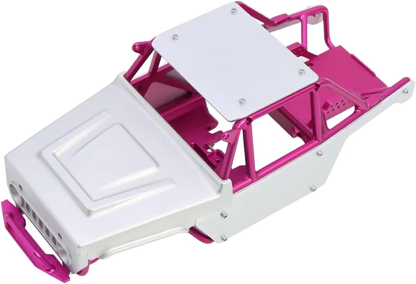 RC Repairs Models For Axial For SCX24 For Ripper 1/24 CNC Aluminum Frame Body Shell Rocks Cage Tube Chassis RC Crawler Upgrades(Pink)