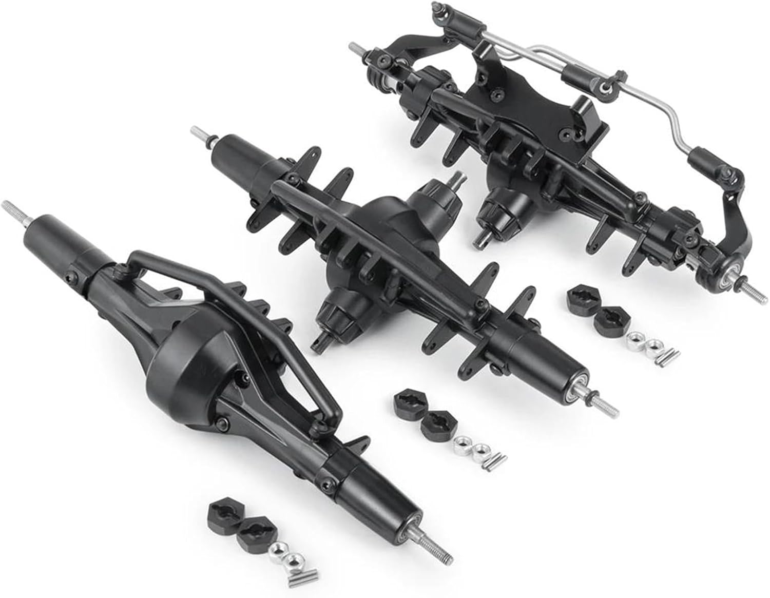 RC Vehicle Axles Compatible with Axial SCX10 AX90021 RC Axle Metal Front/Middle/Rear Axle 1/10 RC Crawler Car Truck Model RC Car Upgrade Accessories(1Set)